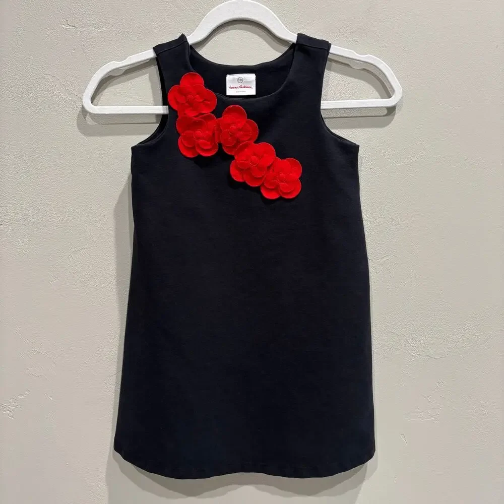 Hanna Andersson Girls Sleeveless Jumper Dress Black - Size: 110 (5)